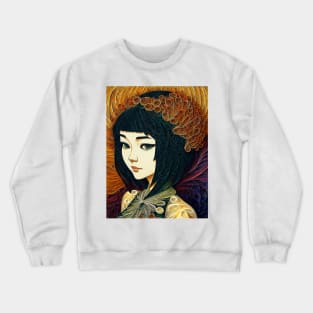 Whirly Girl - Colorful Digital Portrait Crewneck Sweatshirt